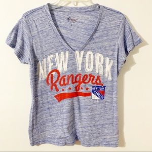 4Her Carl Banks New York Rangers V-Neck Tee Shirt